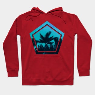 Beach palms with colorful sky california Hoodie